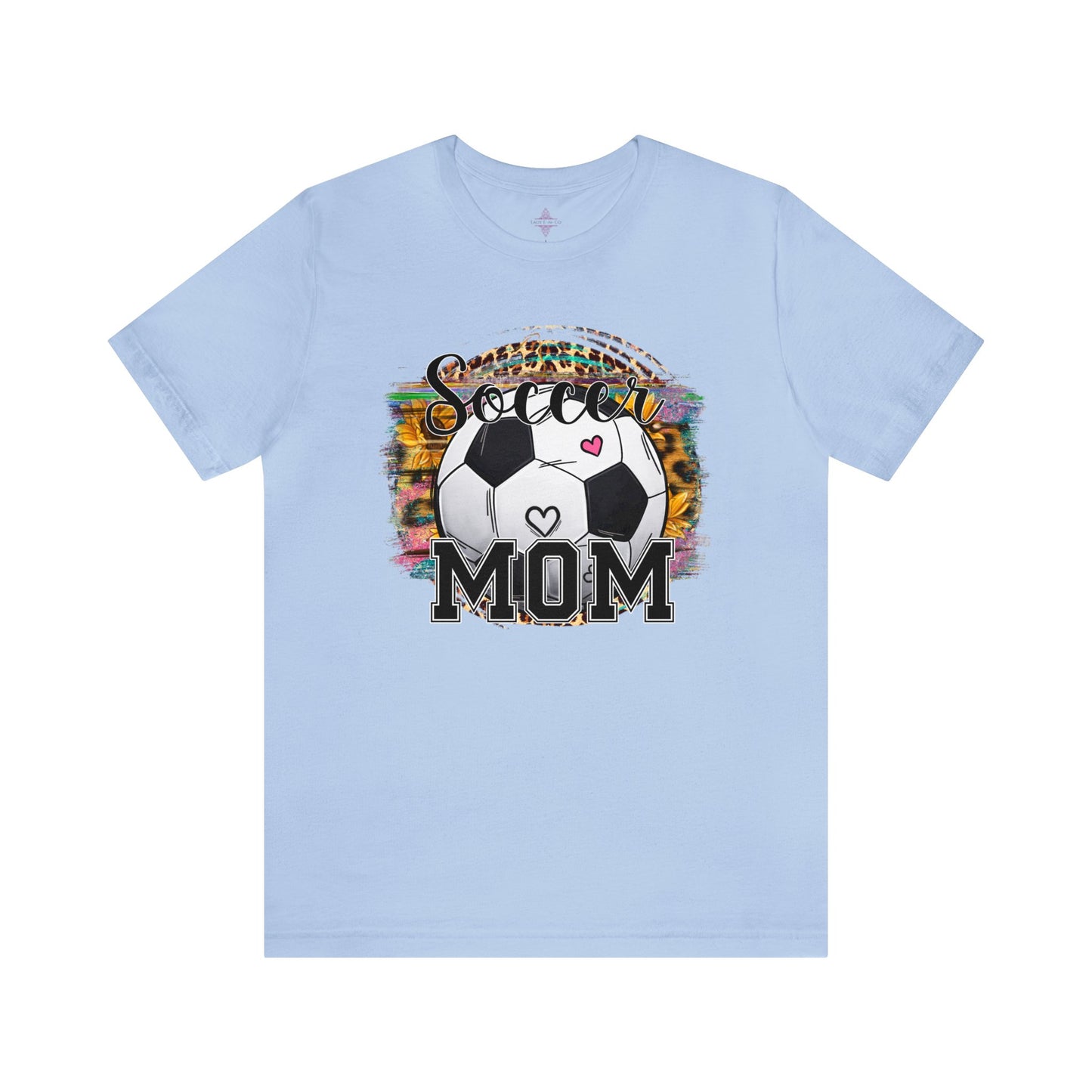 Soccer Mom Tshirt with colorful background