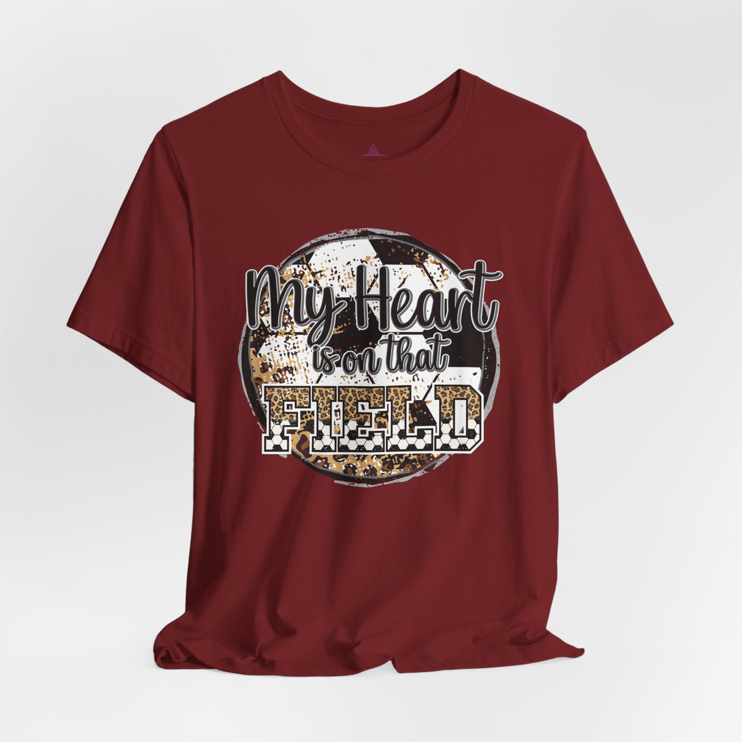 Soccer Mom Tshirt with message My Heart is on that field