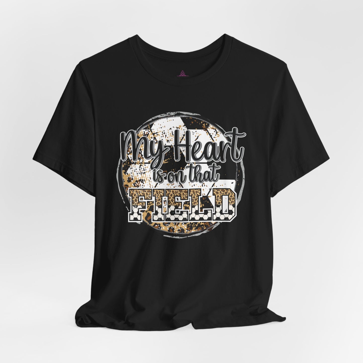 Soccer Mom Tshirt with message My Heart is on that field
