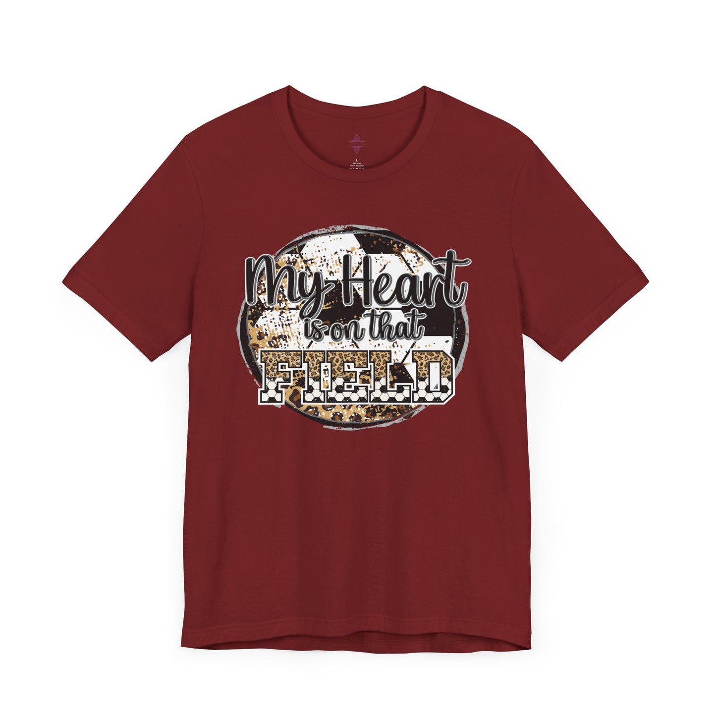 Soccer Mom Tshirt with message My Heart is on that field