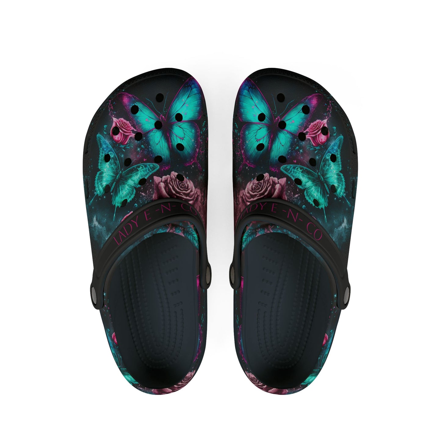 Colorful Butterflies and Roses EVA Foam Rubber Shoes