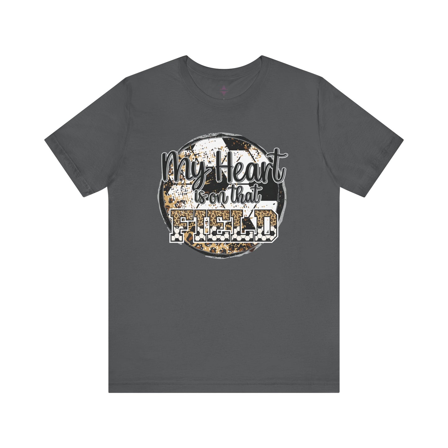 Soccer Mom Tshirt with message My Heart is on that field