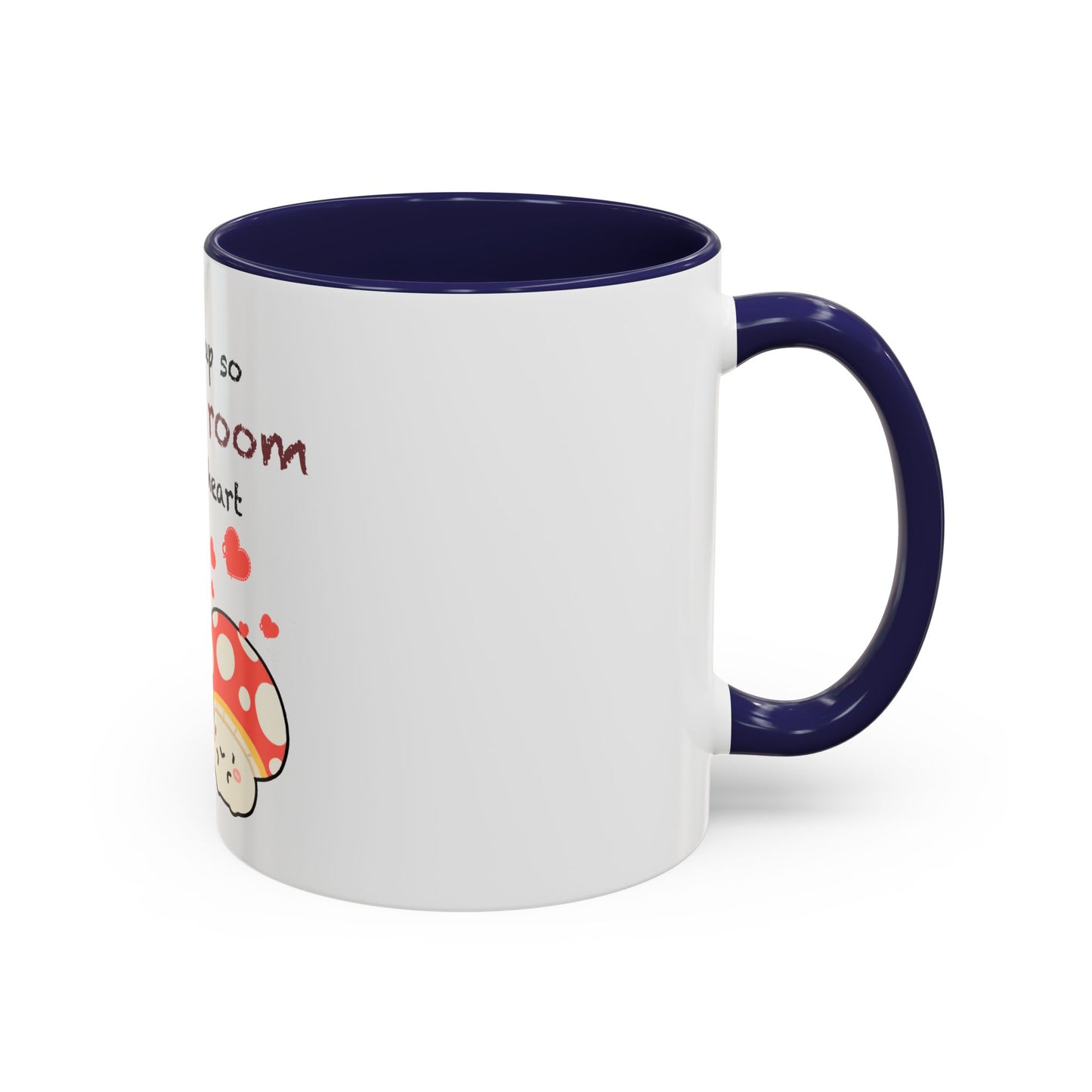Mushroom Heart Accent Coffee Mug 11oz Ceramic Cup