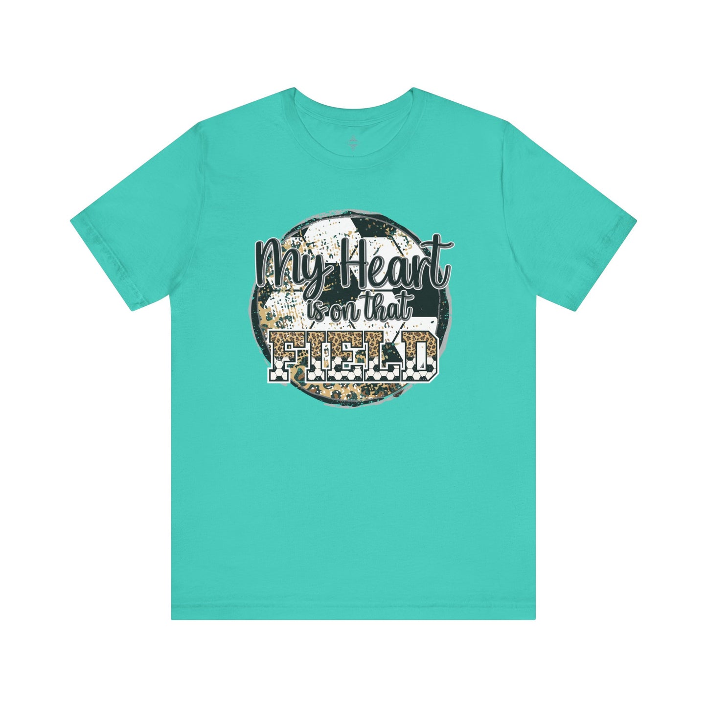 Soccer Mom Tshirt with message My Heart is on that field