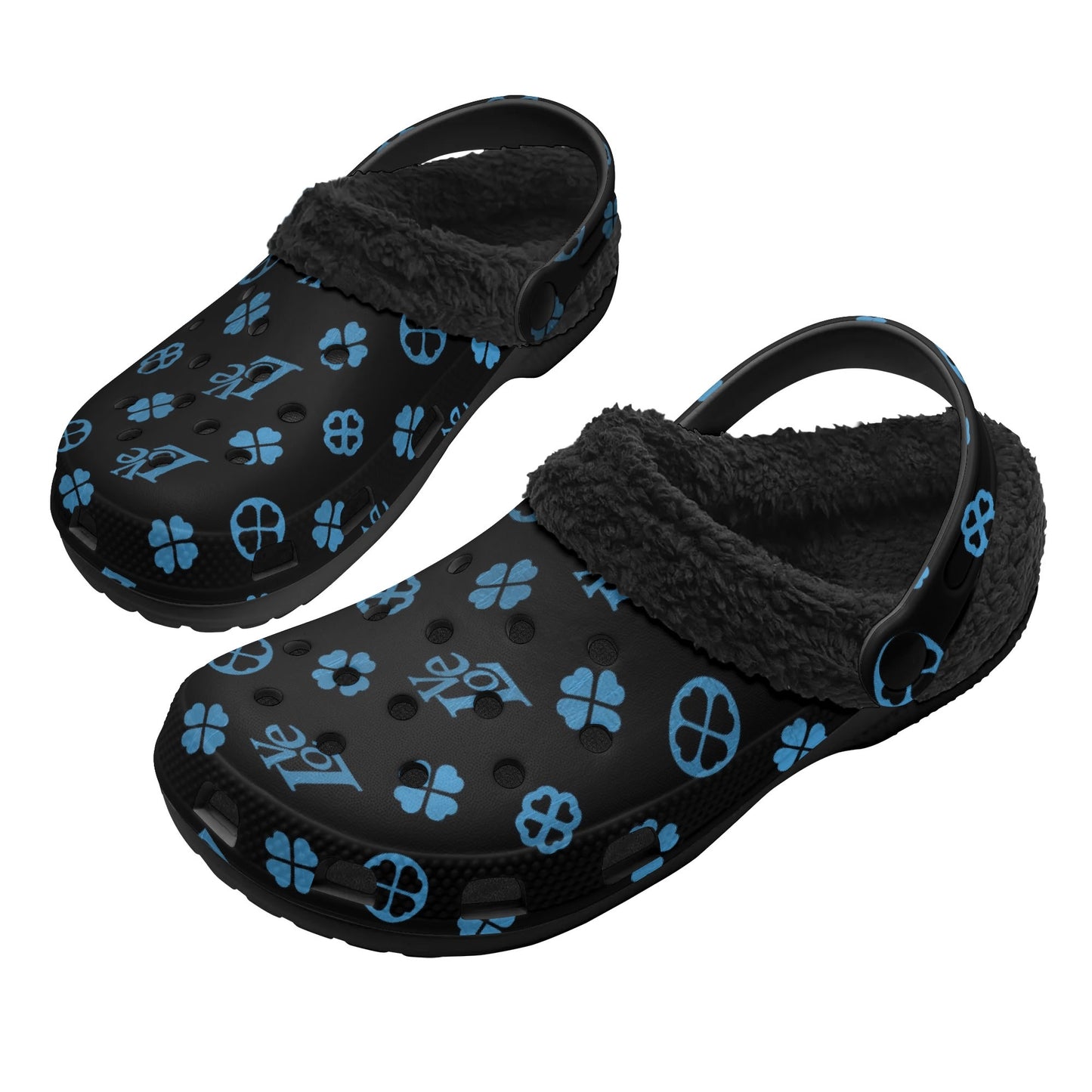 Love Monogram Fur-Lined Clogs – Cozy Winter Garden Slippers for Adults