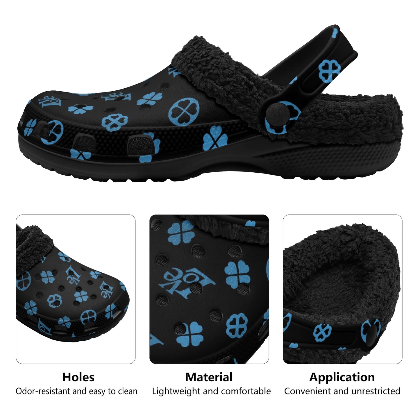 Love Monogram Fur-Lined Clogs – Cozy Winter Garden Slippers for Adults