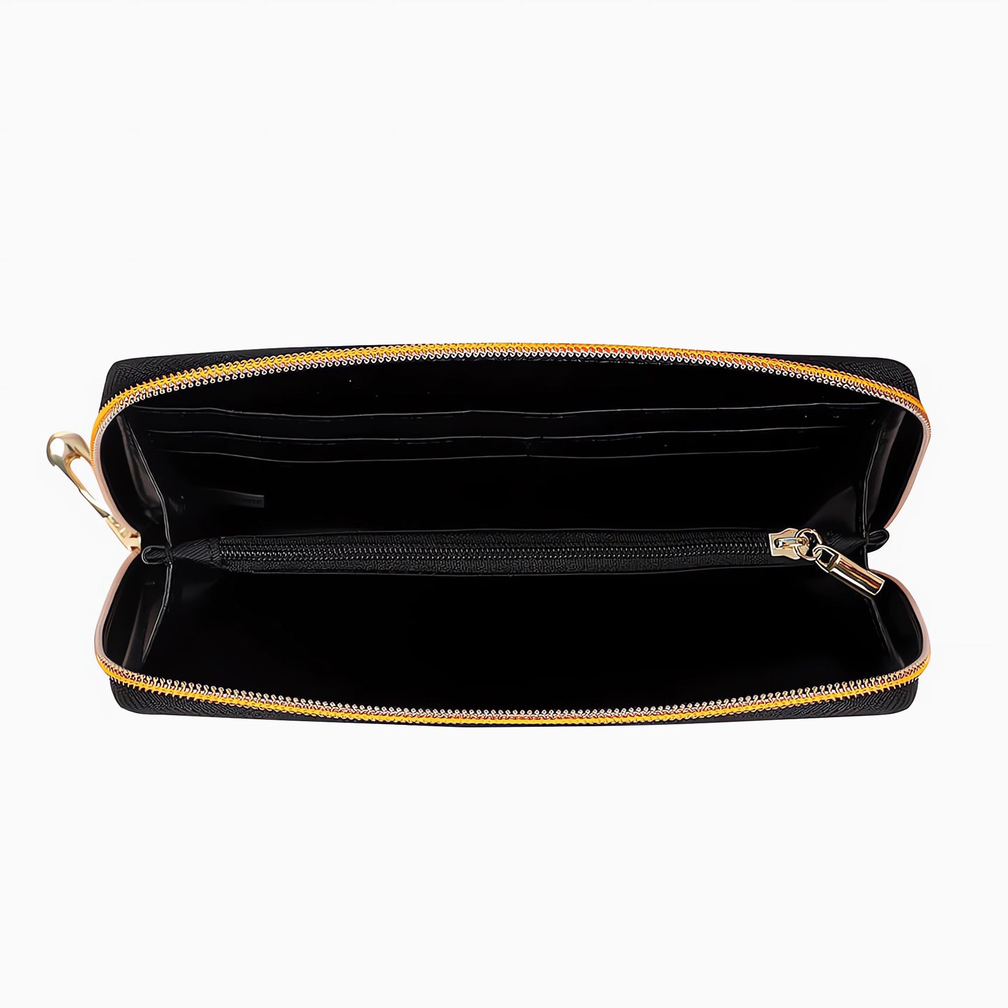 Leather Zipper Wallet- Amber