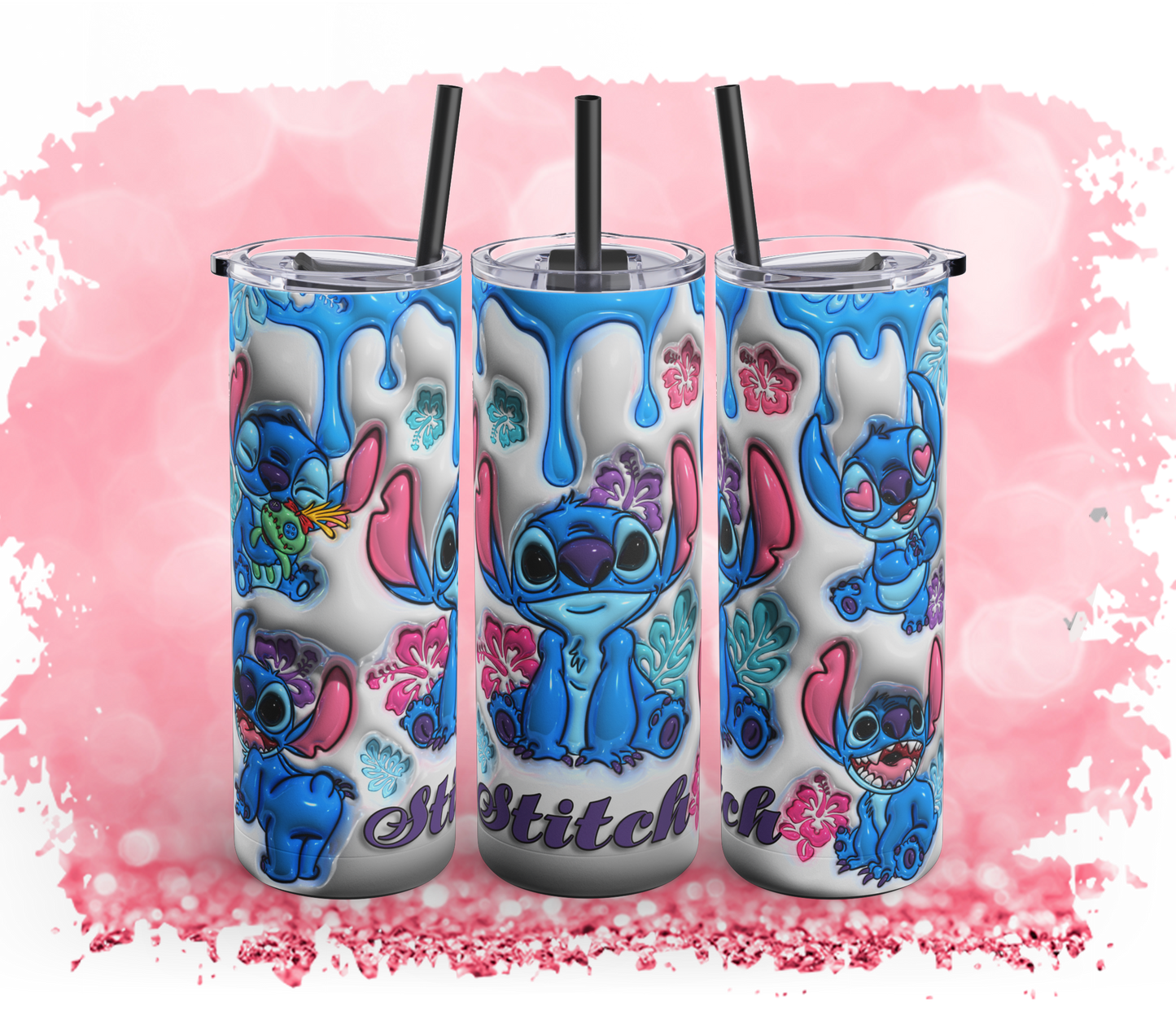 Cute Stitch Tumbler, Cartoon Travel Mug, Summer Party Drinkware, Fan Gift, Colorful Insulated Cup