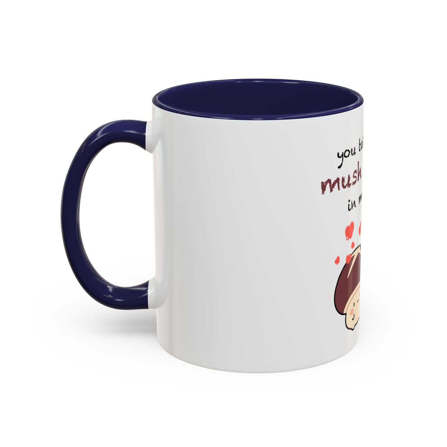 Mushroom Heart Accent Coffee Mug 11oz Ceramic Cup