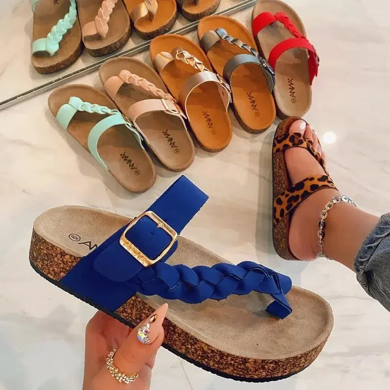 Women Sandals Plaited Leopard Summer Shoes