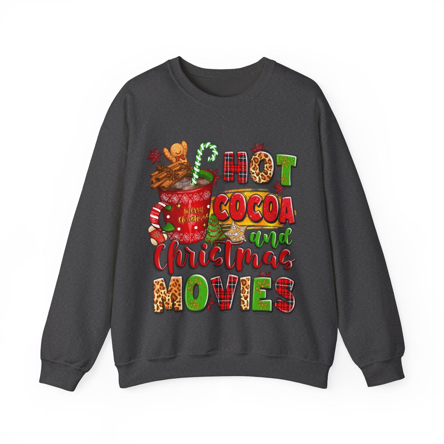 Hot Cocoa and Christmas Movies Unisex Heavy Blend™ Crewneck Sweatshirt