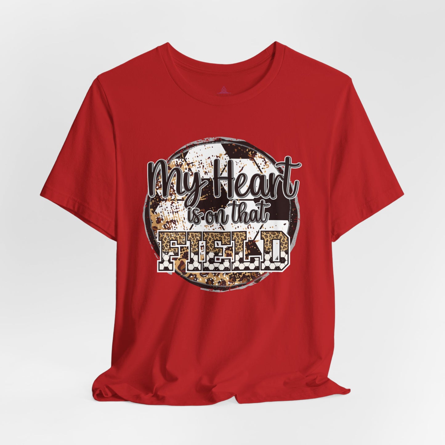Soccer Mom Tshirt with message My Heart is on that field