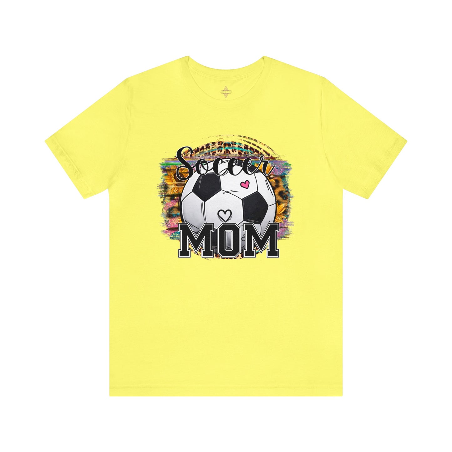 Soccer Mom Tshirt with colorful background