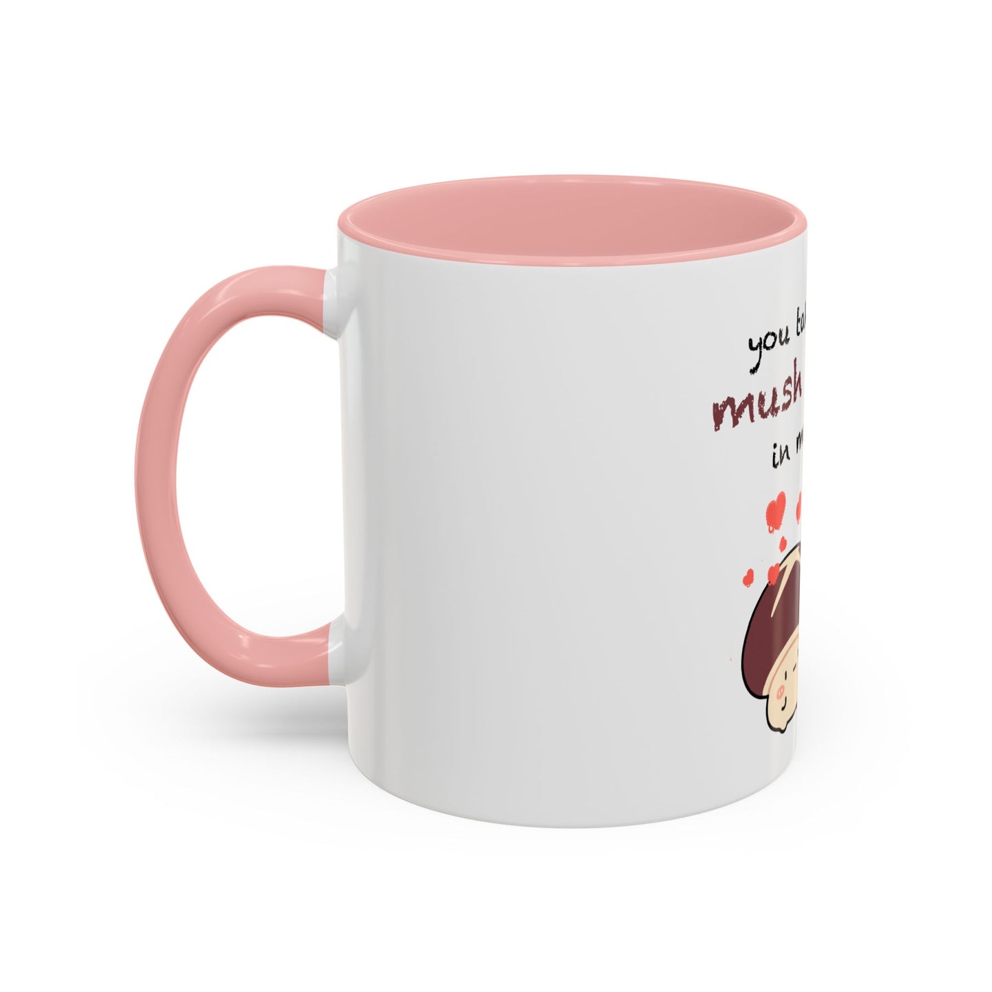 Mushroom Heart Accent Coffee Mug 11oz Ceramic Cup