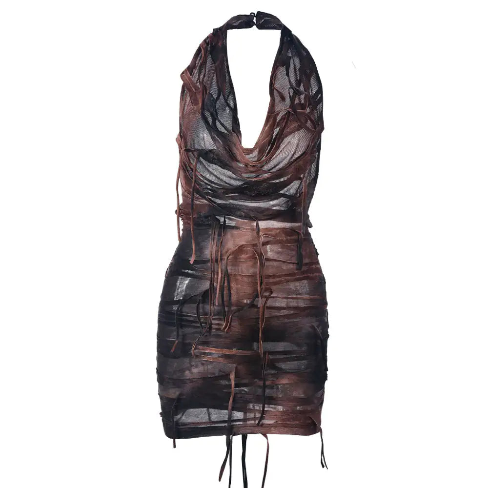 Halter Backless Mini Dress