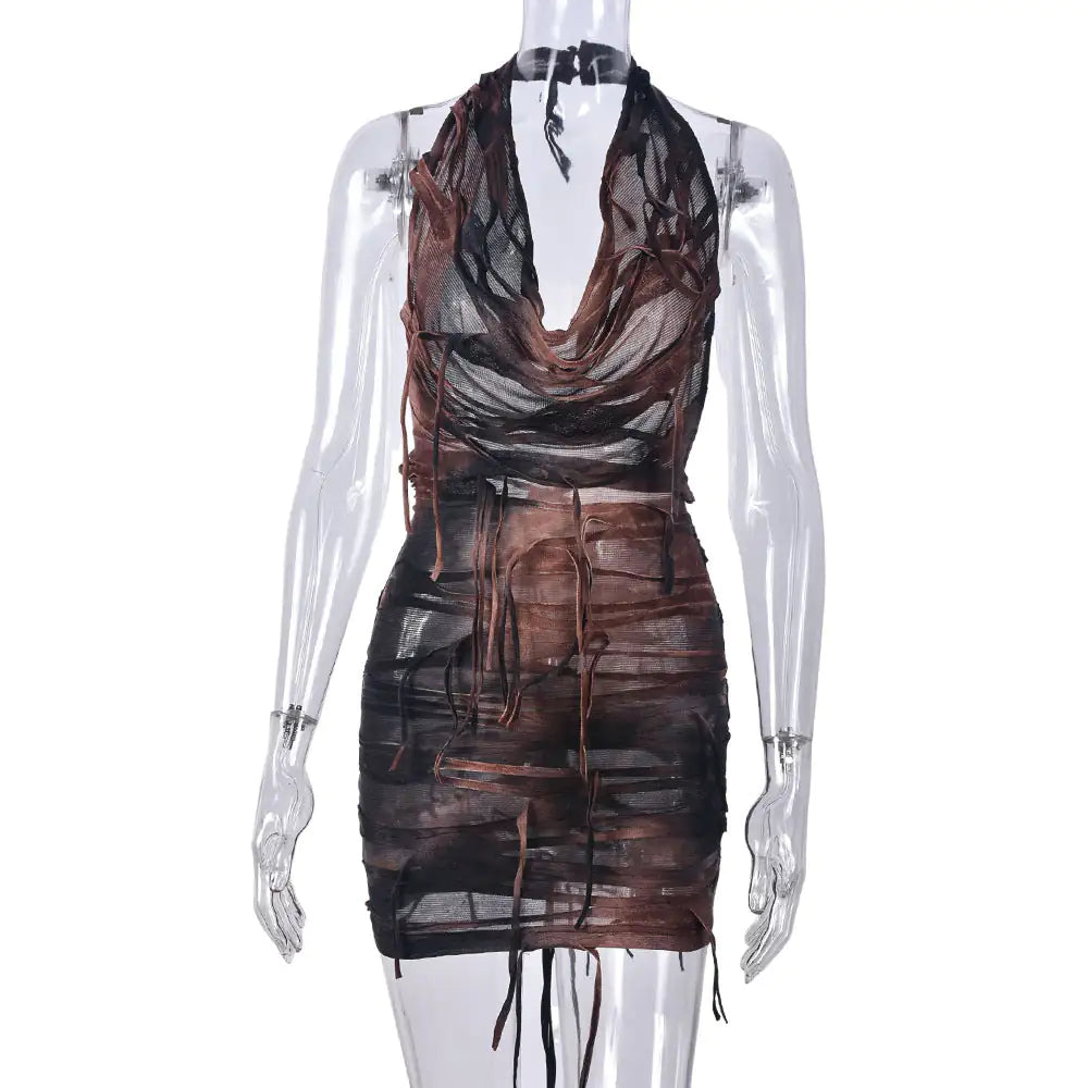 Halter Backless Mini Dress