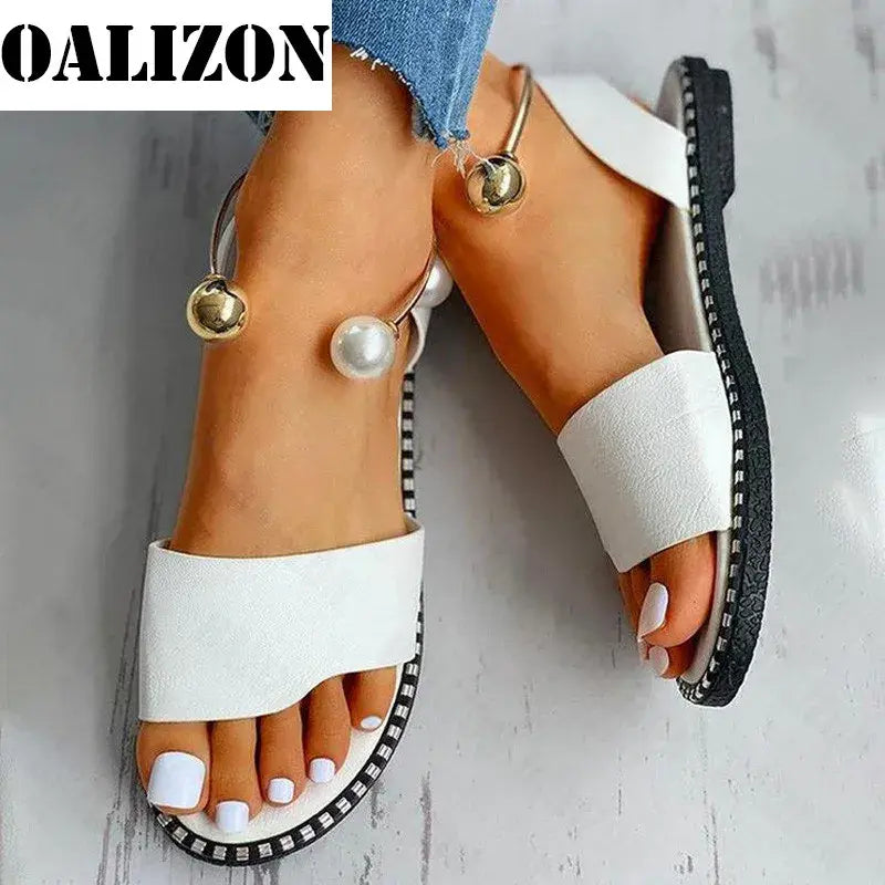 New Summer Beaded Pearly Sandals