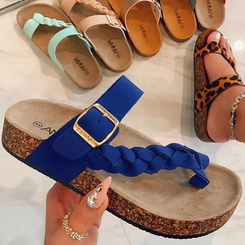 Women Sandals Plaited Leopard Summer Shoes