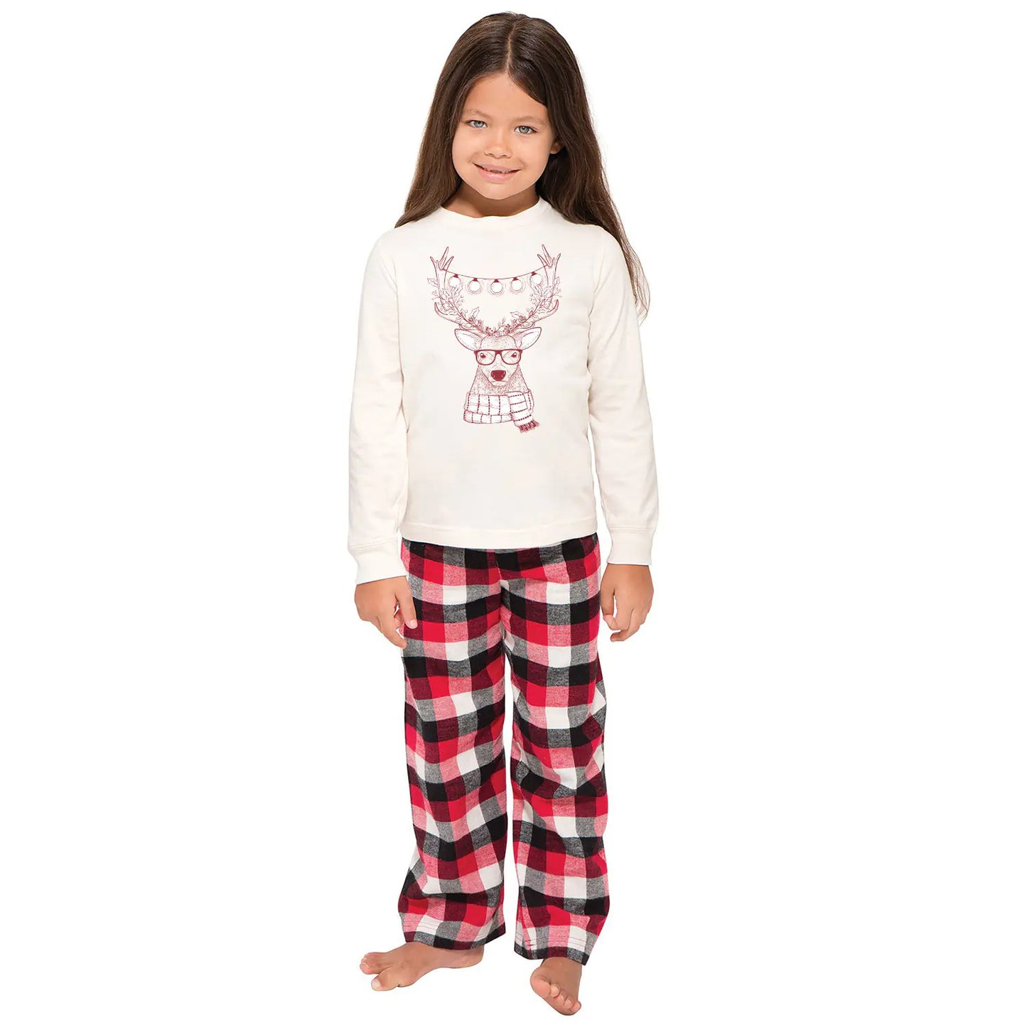 Festive Reindeer Family Pajama Set