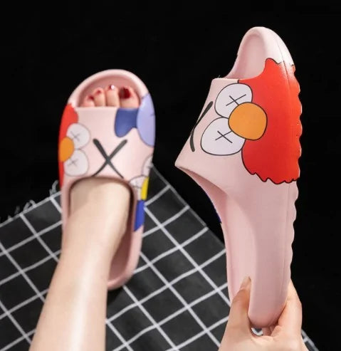 Chic Graphic Print Slippers