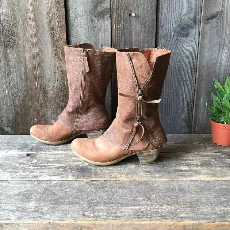 Women's Punk Cowboy Knee Boots: Stylish, Versatile, and Comfortable