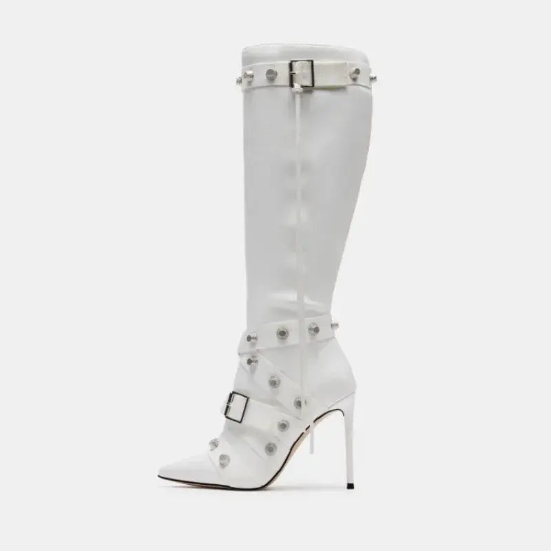 Stylish Rider Women's Slim High-Heeled Motorcycle Boots