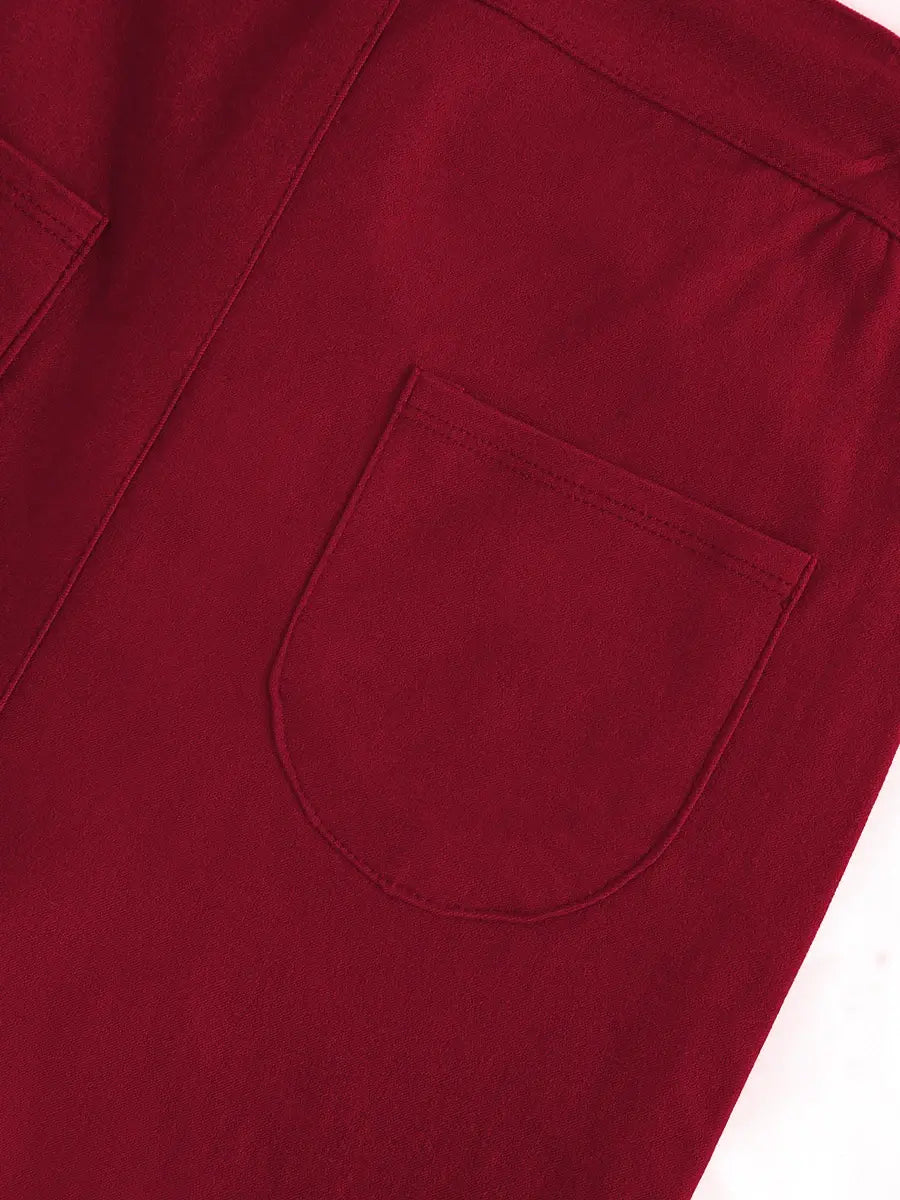 LW Plus Size High-waisted Zipper Design Pants Autumn Wine Red Pencil Pants Fashion High-quality Niche Design Women's Bottoms