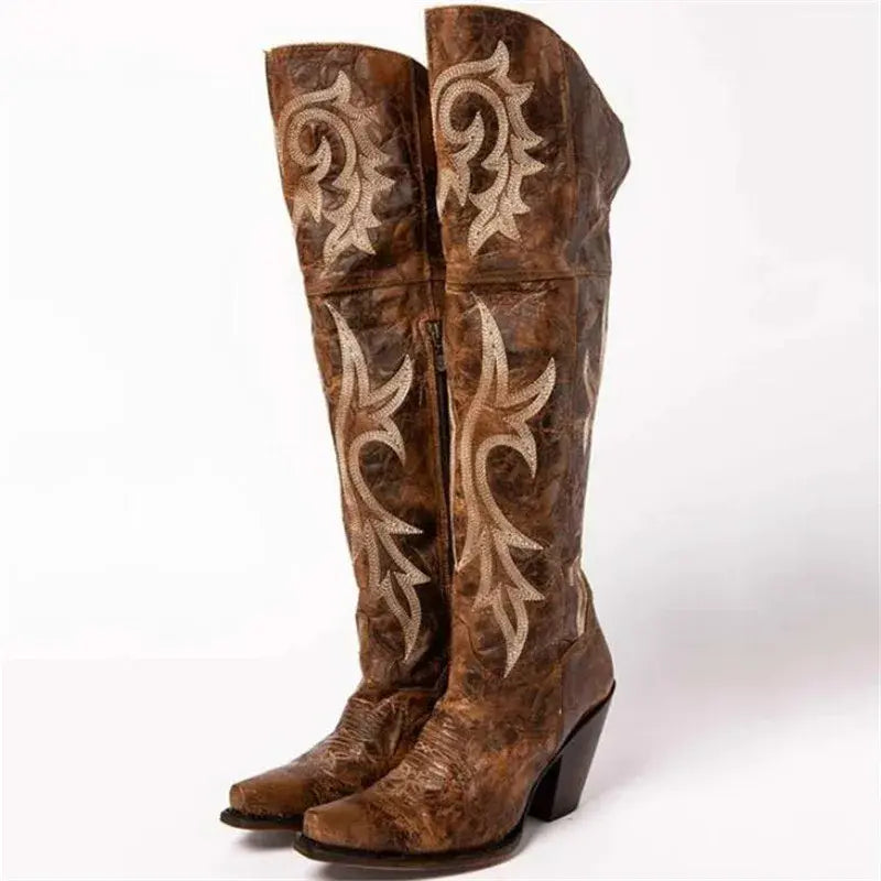 Retro Gladiator Knee-High Boots for Women