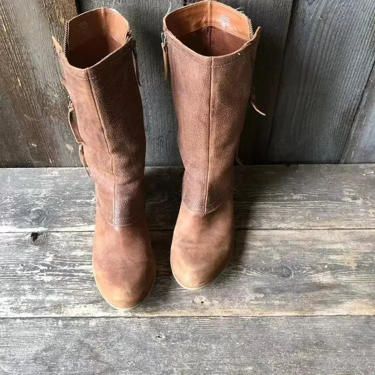 Women's Punk Cowboy Knee Boots: Stylish, Versatile, and Comfortable
