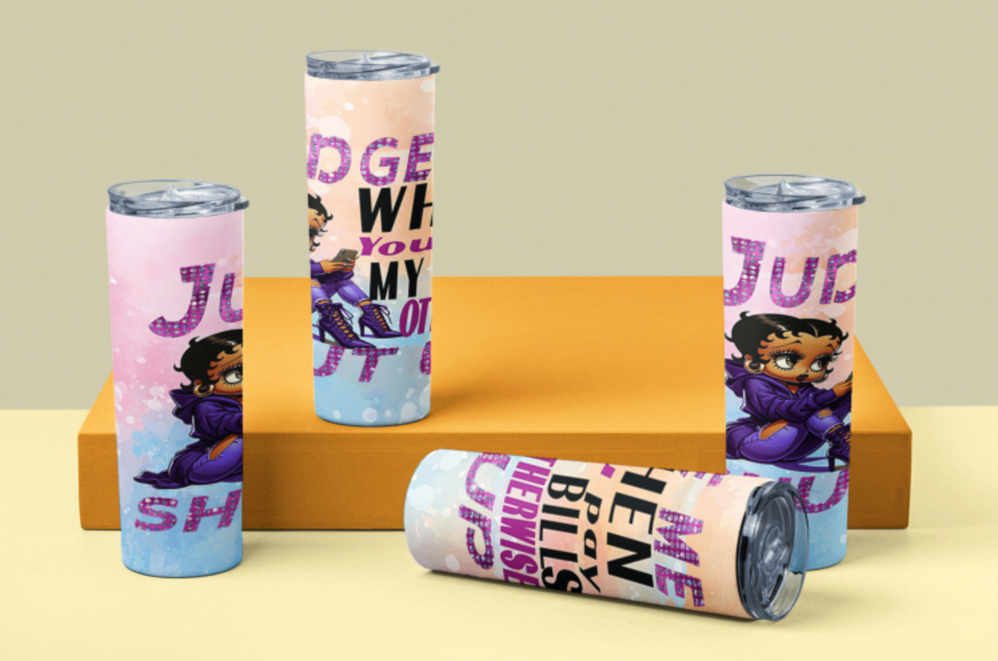 Urban Betty "Judge Me" 20oz Skinny Tumbler – Bold & Sassy Drinkware