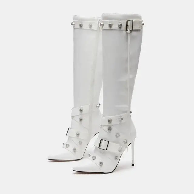 Stylish Rider Women's Slim High-Heeled Motorcycle Boots