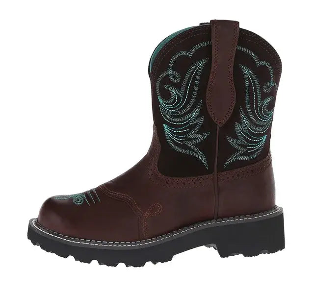 Retro Western Embroidered Mid-Calf Cowboy Boots for Women