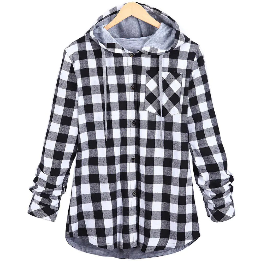 Chic Multicolor Hooded Cardigan