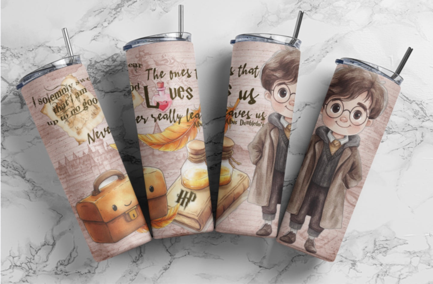 Magical Love Harry-Inspired 20oz Skinny Tumbler – Wizard Quote Drinkware for True Fans
