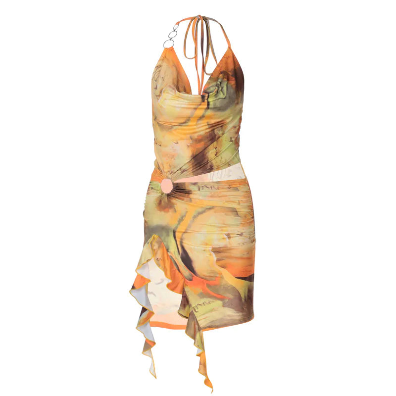 Women's Fashion Backless Lace-up Dress