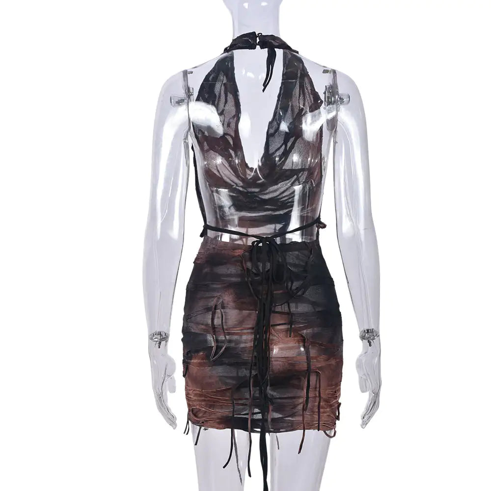Halter Backless Mini Dress