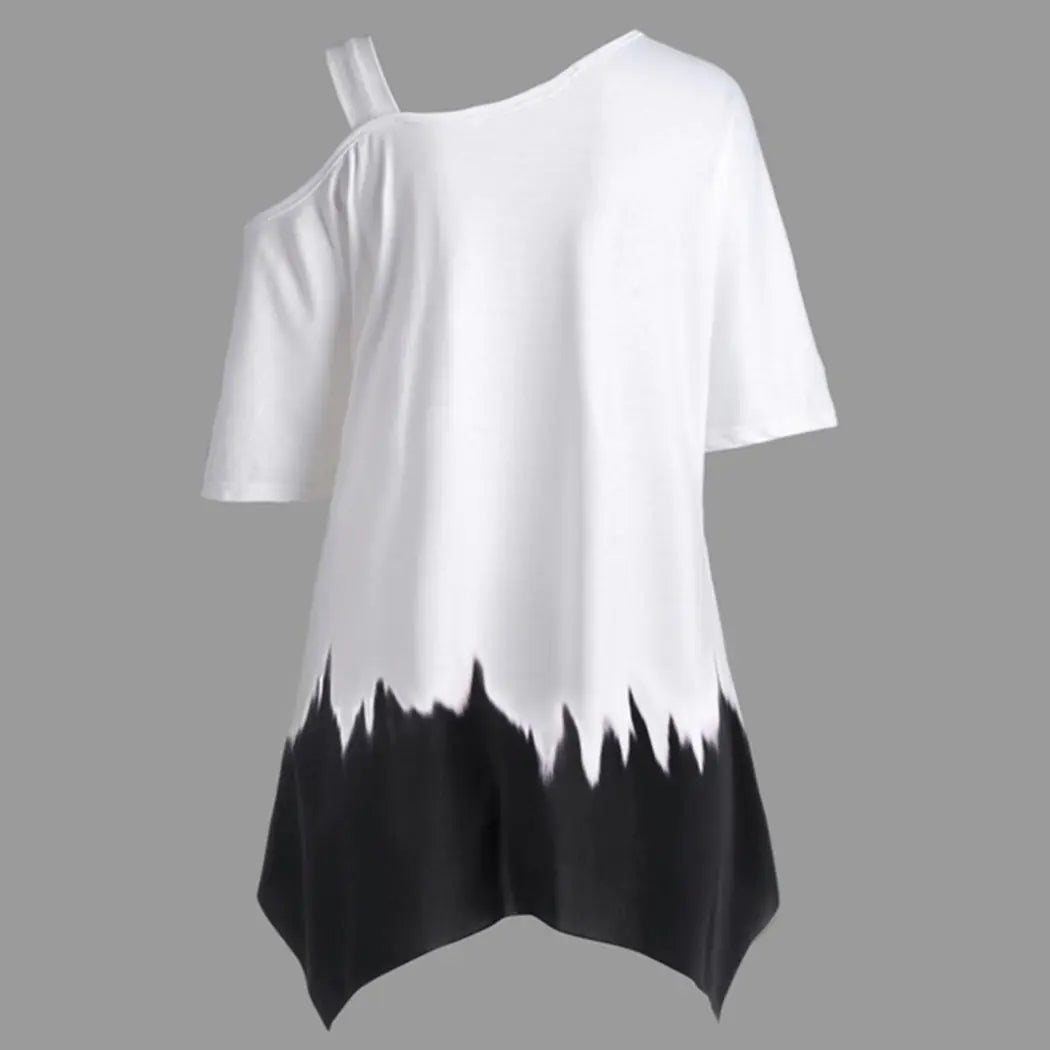 Butterfly Print Off-Shoulder Plus Size T-Shirt