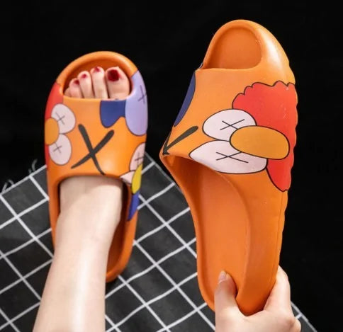 Chic Graphic Print Slippers
