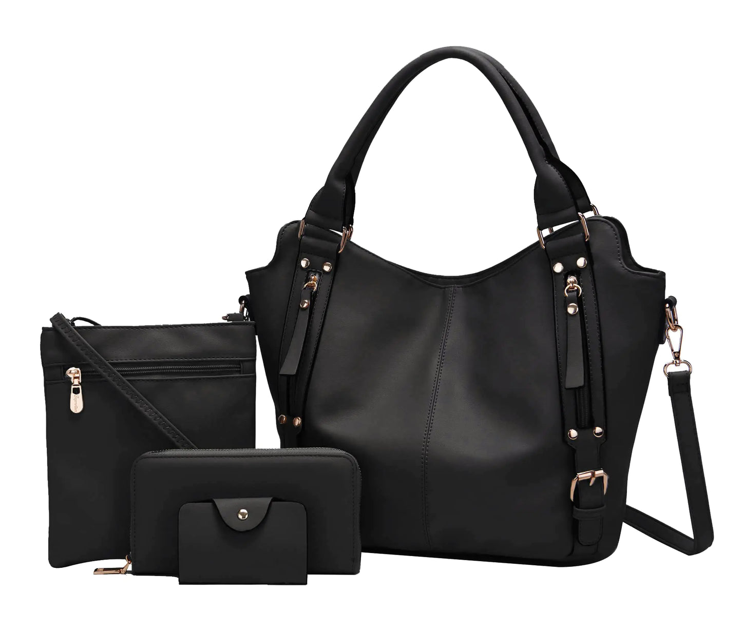 Soperwillton Purses for Women Large Shoulder Handbag Tote PU Leather Hobo Crossbody Bag Ladies Wallet Set 4pcs