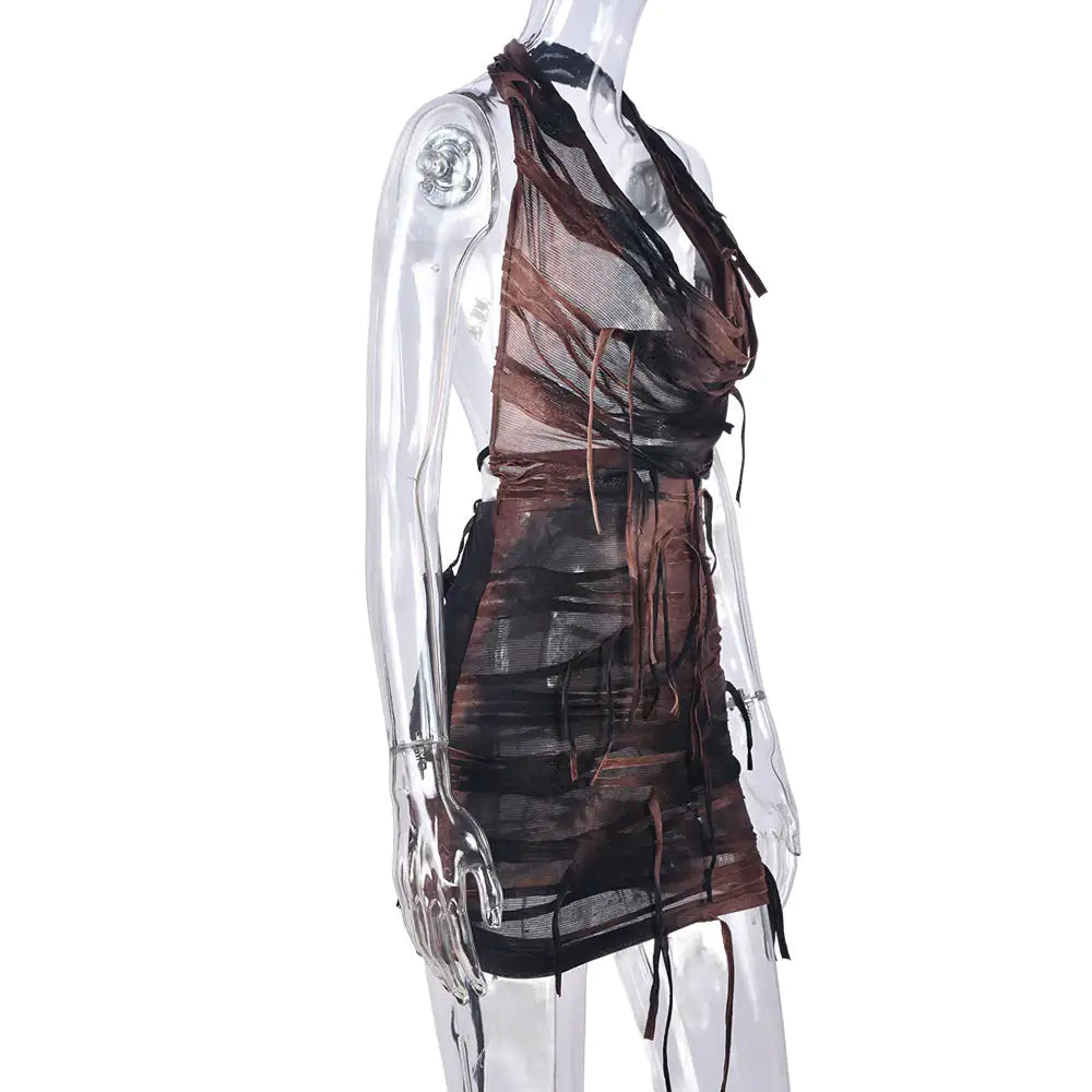 Halter Backless Mini Dress