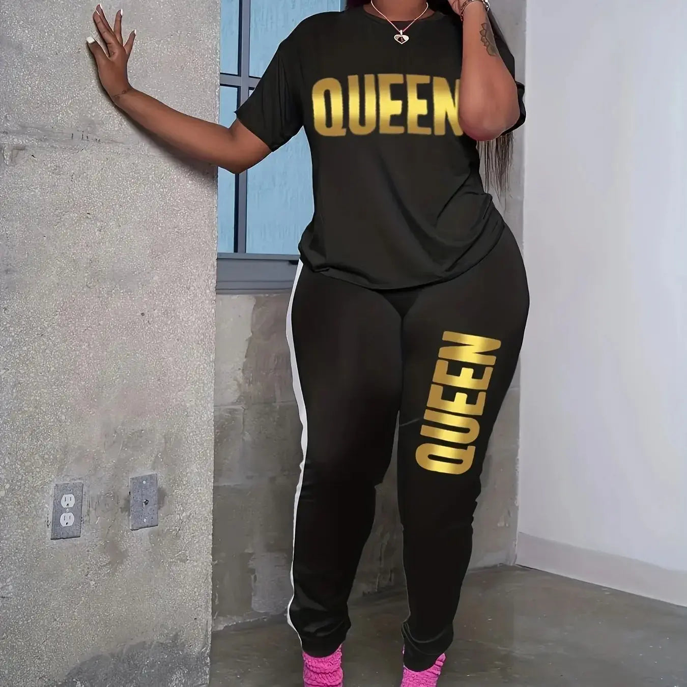 Women Plus Size Two Piece Set