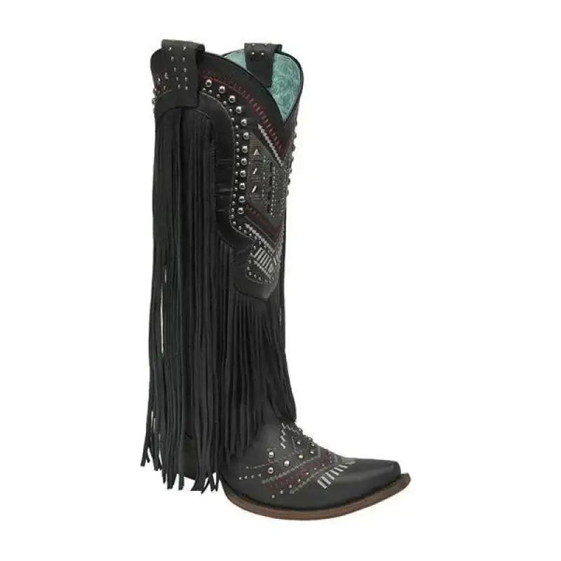 Mid-Calf Tassel Rivet Women's Cowboy Boots