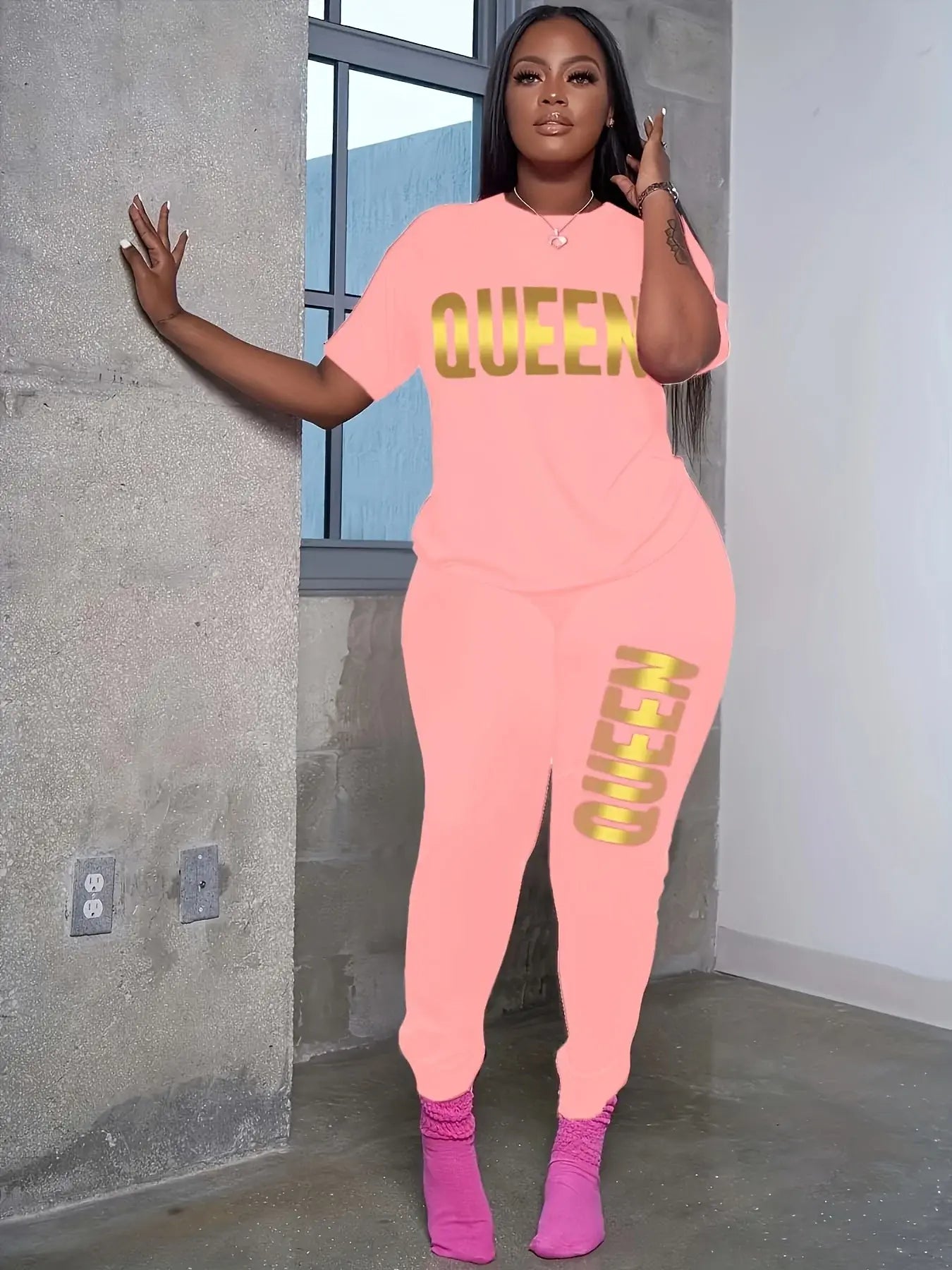 Women Plus Size Two Piece Set