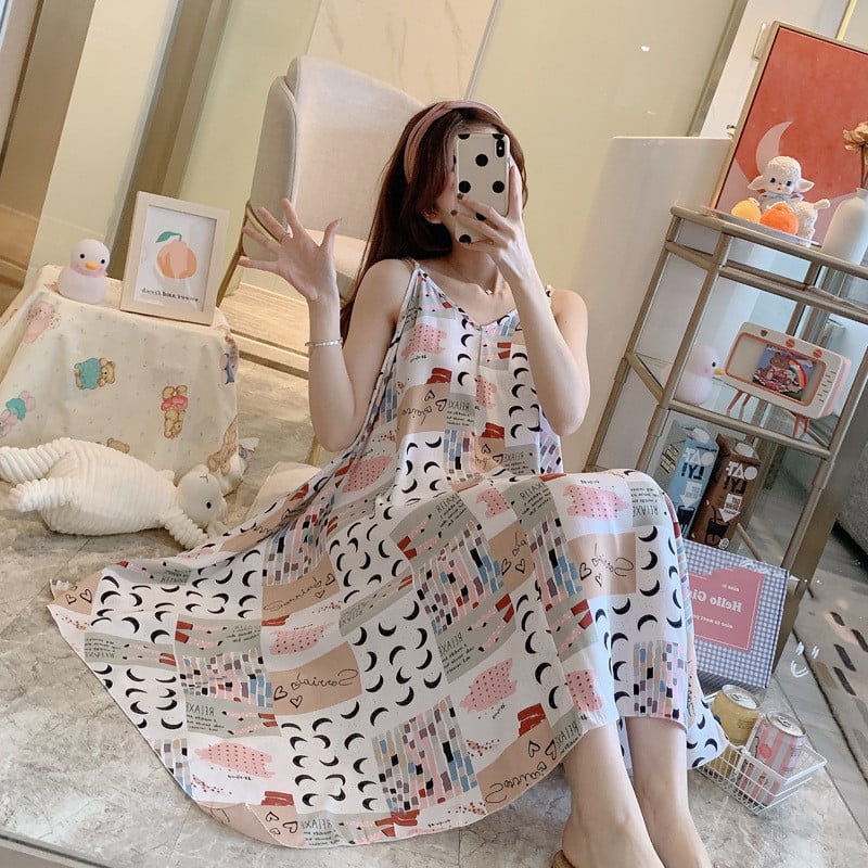 Chic Thin Cotton Silk Sleep Skirt