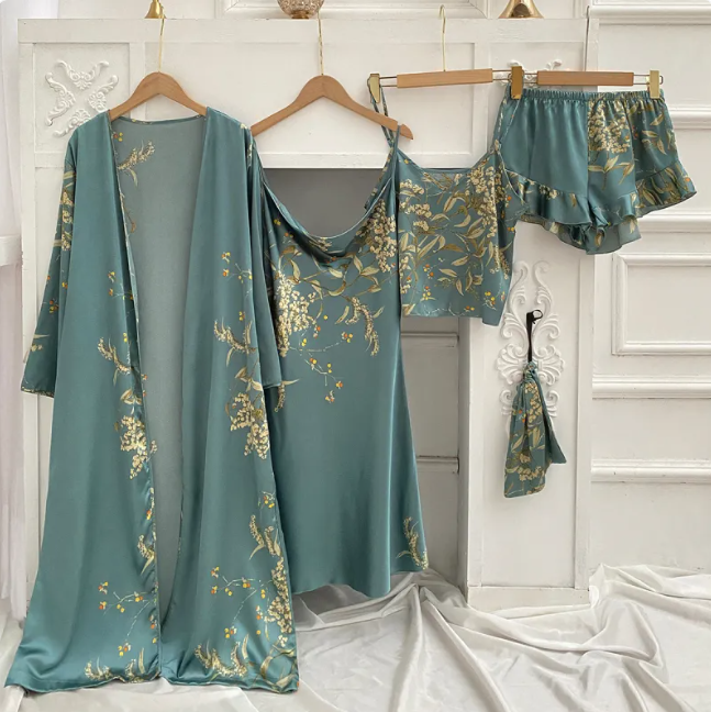 Cherry Blossom Print Women's Pajamas