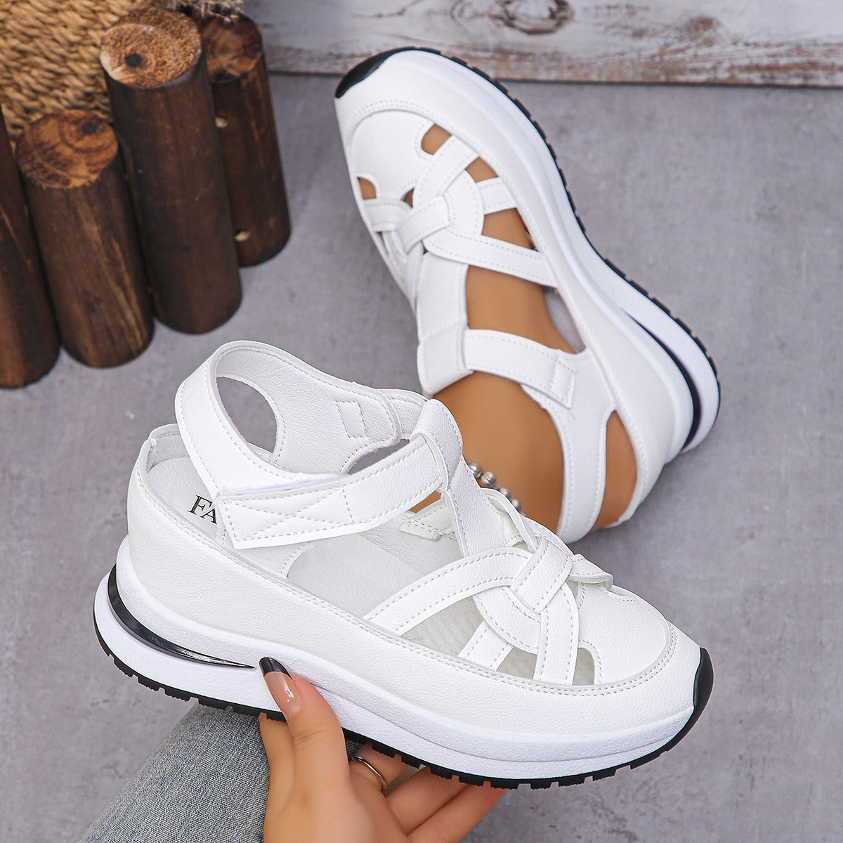 Ladies' PU Wedge Sandals