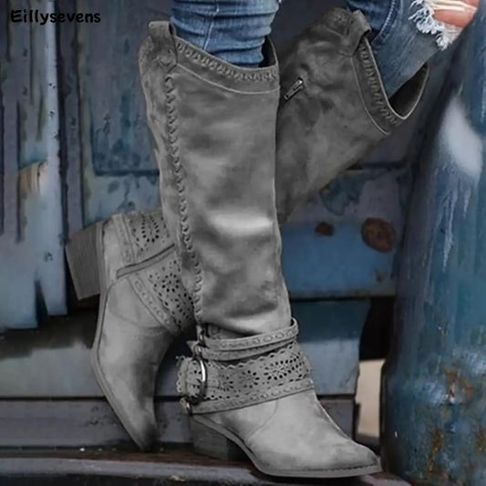 Urban Chic Women's High Boots with Side Zipper