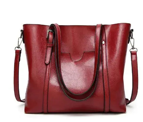 Retro Designer Large Capacity Women's Tote Bag Soft PU Leather