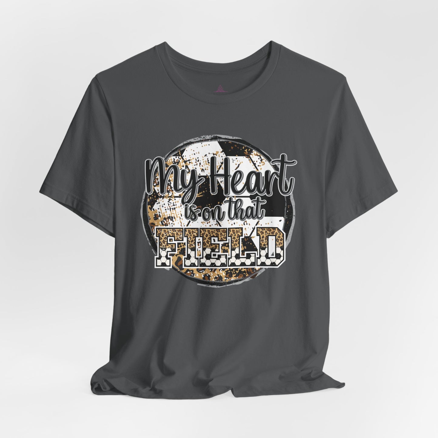 Soccer Mom Tshirt with message My Heart is on that field