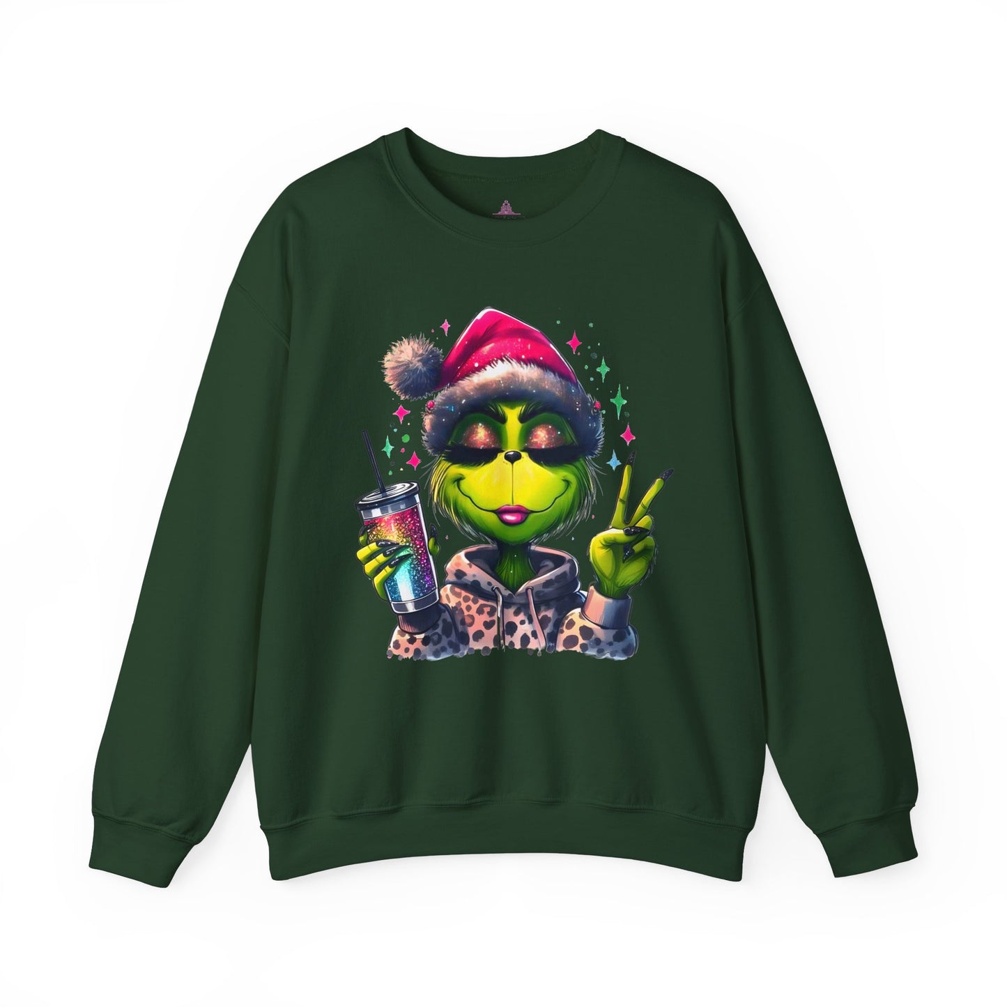 Lady Grinch Christmas Crewneck Sweatshirt
